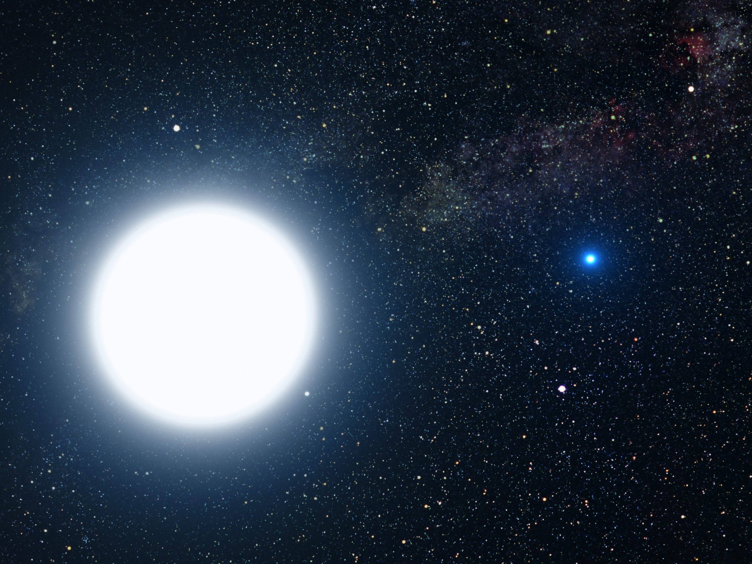 Artist's impression of the sizes of Sirius B and the Earth